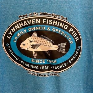 Mens L Lynnhaven Fishing Pier (Virginia Beach, VA) T-Shirt - Light Blue